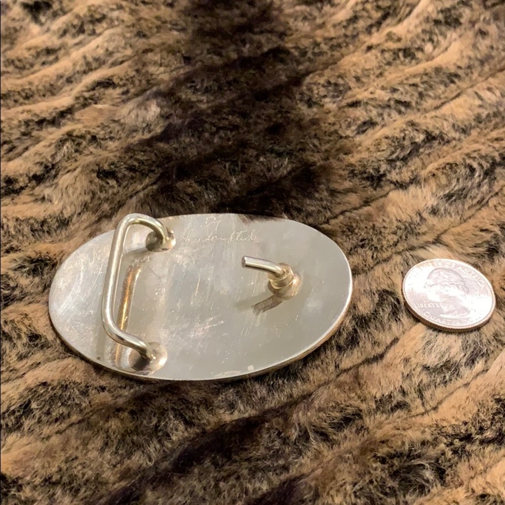 Custom-Country Western buckle - silver/pewter A79 - Picture 4 of 4